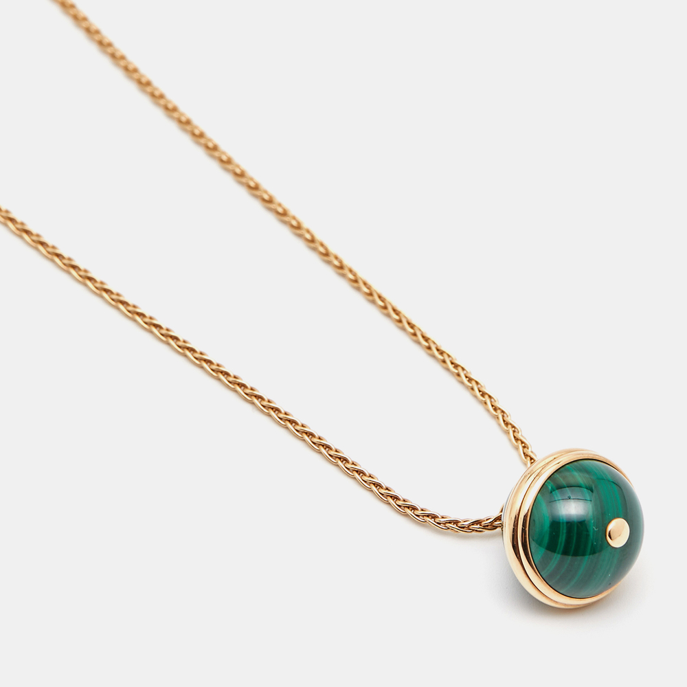 PIAGET Possession Malachite Diamond 18k Rose Gold Necklace - Picture 3 of 7